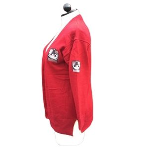 CAT Thick Plush Cardigan Red Kitty Sweater 2XL